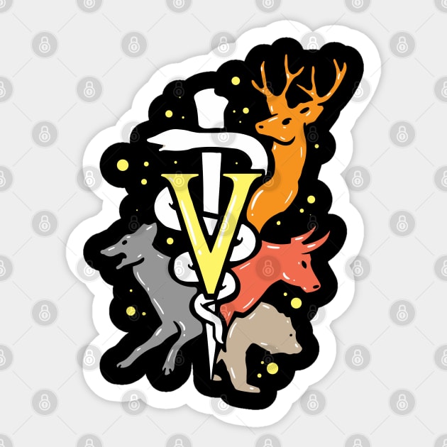 Vet Tech Symbol with Animals Sticker by maxdax